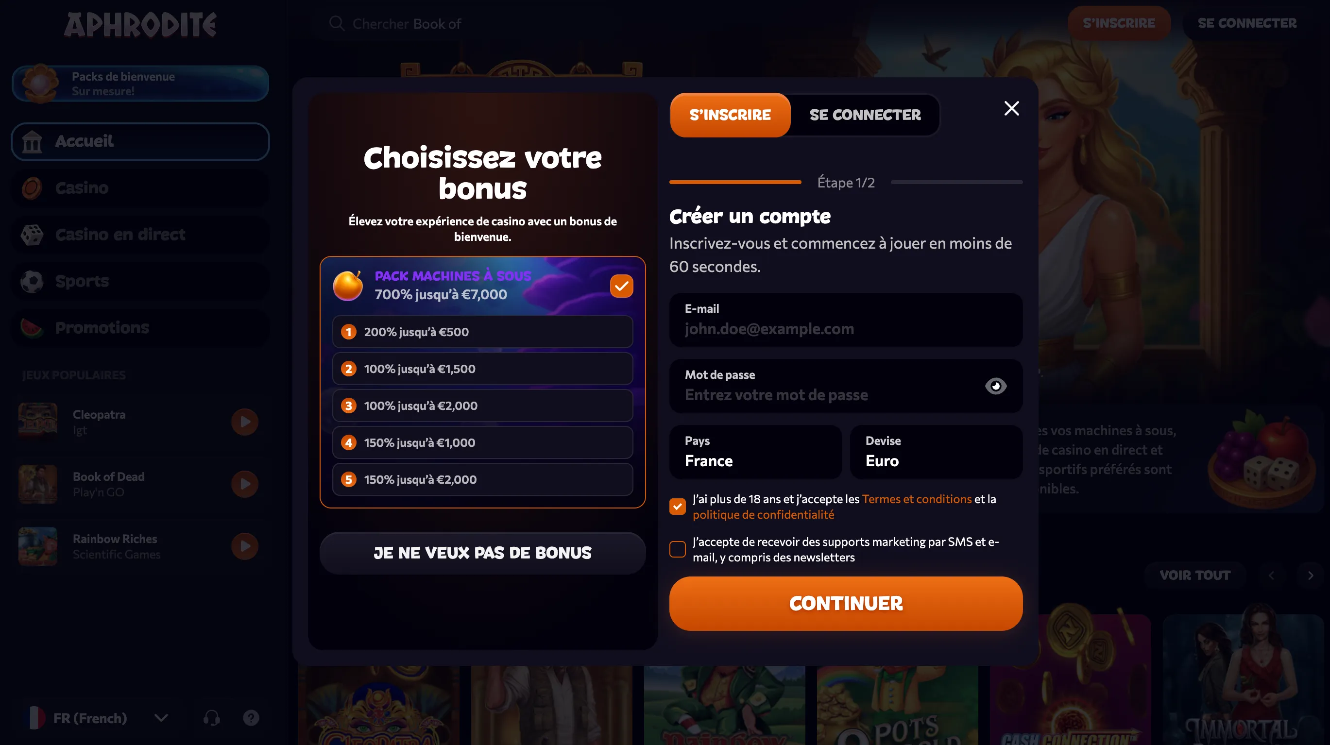 Inscription et vérification